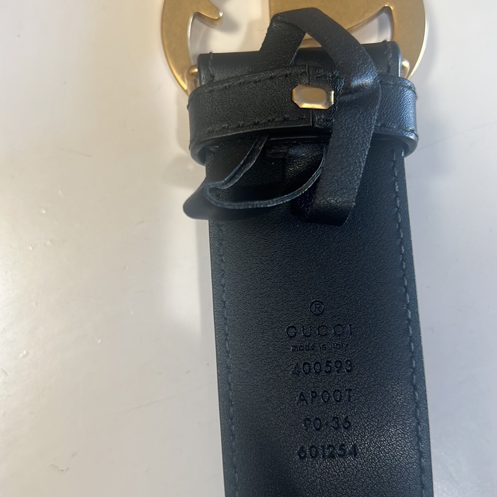 GUCCI GG Marmont belt 400593 notation size 70 leather black‎ gold metal f… - Picture 5 of 10